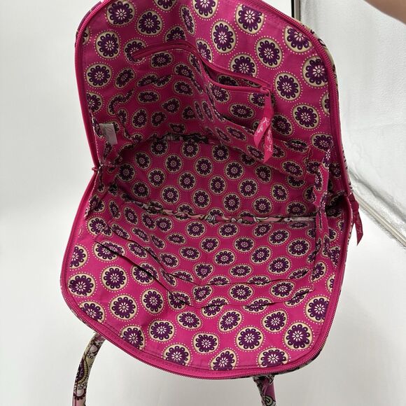 Vera Bradley Bowler Bag + Wallet Very Berry Paisley Retired Floral Pattern Pink - Picture 7 of 13